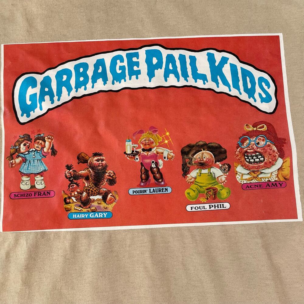 Garbage Pail Kids Tshirt Size Med Single Stitch USA Vtg 1980 Screen Stars Beige